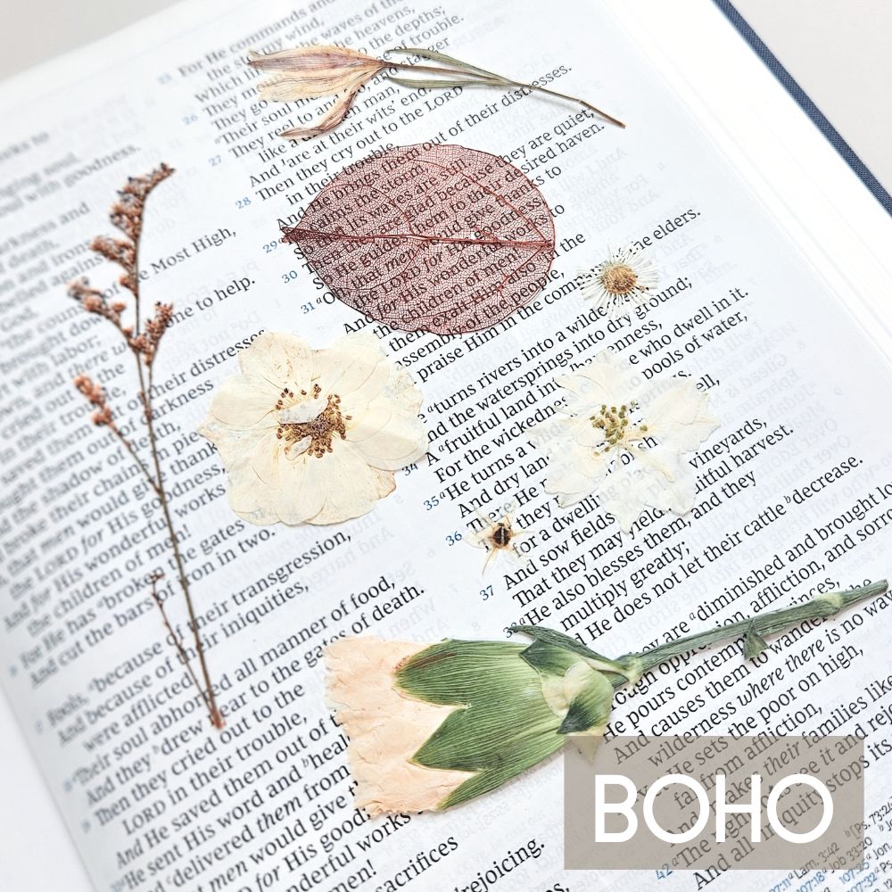 God Is Within Her Pressed Flower Scripture Art