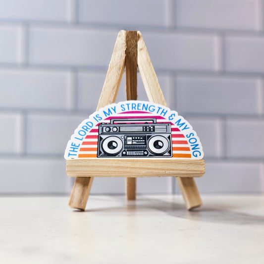 The Lord Is My Strength Boombox Glitter Sticker