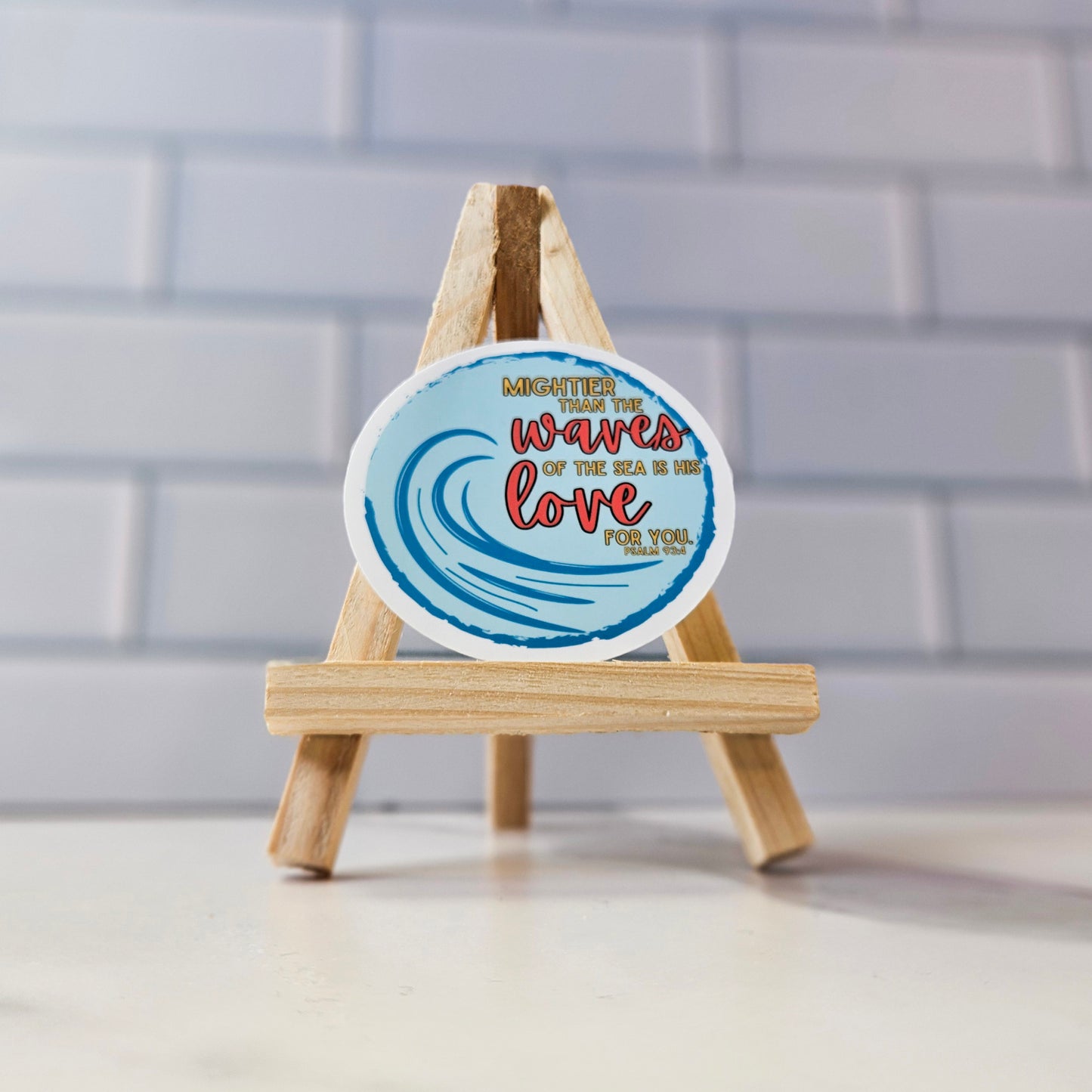 Mightier Than The Waves Coastal Sticker