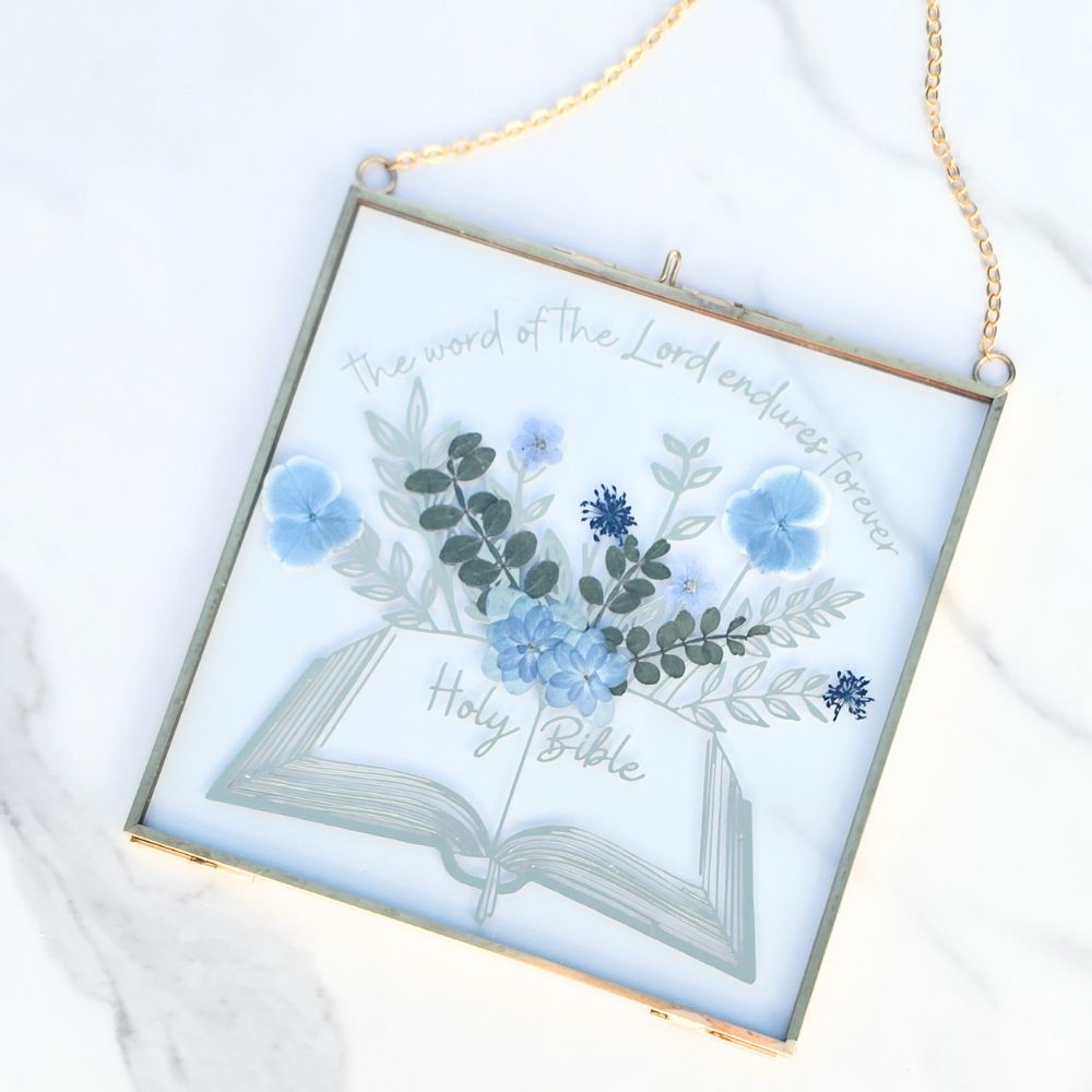 The Word Of The Lord Pressed Flower Scripture Art