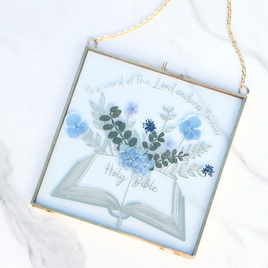 The Word Of The Lord Pressed Flower Scripture Art