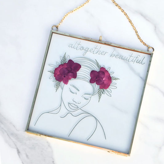 Altogether Beautiful Pressed Flower Scripture Art