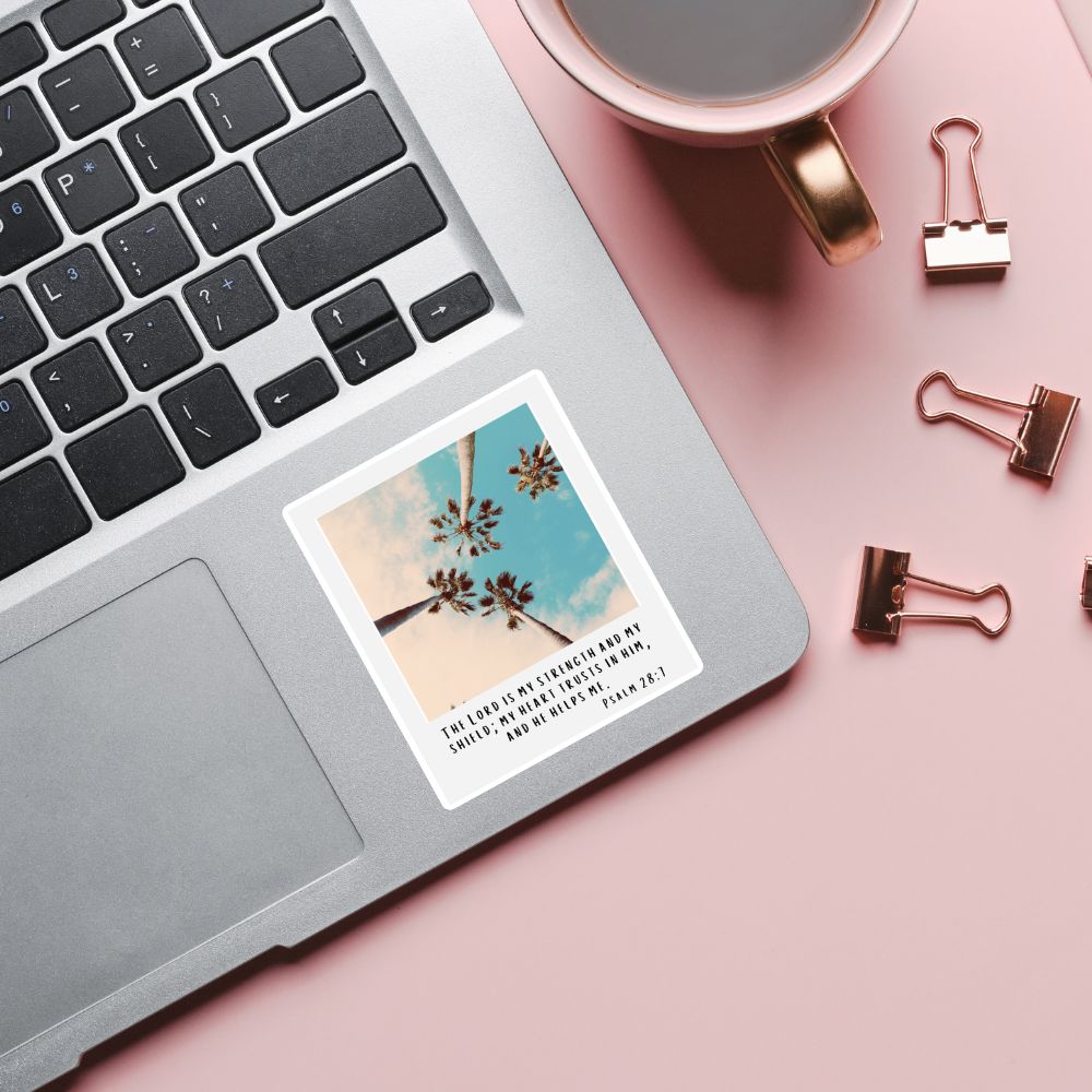 Psalm 28:7 Instant Photo Sticker